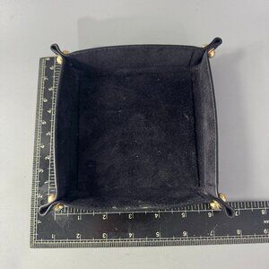 Smythson of Bond Street Black Leather Square-Shaped Tray in Panama